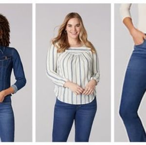 Lee Shape Illusions peasant blouse ticking stripe